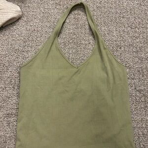 American Eagle Outfitters Olive Green halter Tank Top